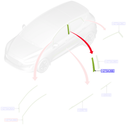 Genuine Front Right Door B Panel Outer Trim - Ford Fiesta 2017- | 2093778