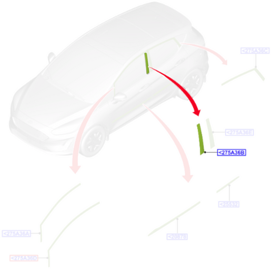 Genuine Front Right Door B Panel Outer Trim - Ford Fiesta 2017- | 2093778