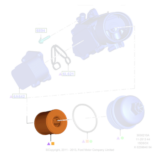 Genuine Oil Filter Insert - Ford Fiesta / Mondeo 1.5 / 1.6 SOHC Diesel | 1359941