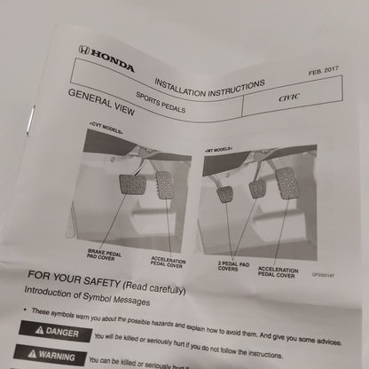 Genuine Sports Pedals - Honda Civic Auto 2017-2019 | 08U74TEA500