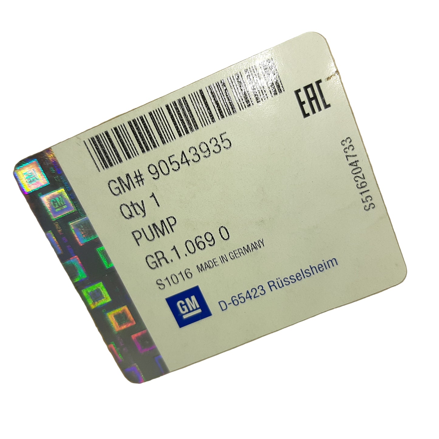 Genuine Vauxhall Water Pump | 90543935