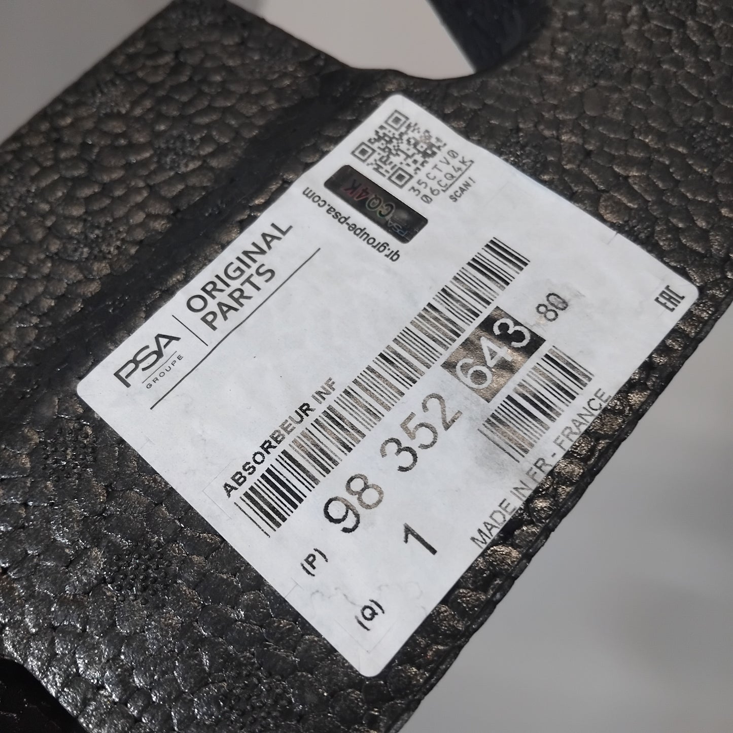 Genuine Peugeot Bumper Absorber | 9835264380