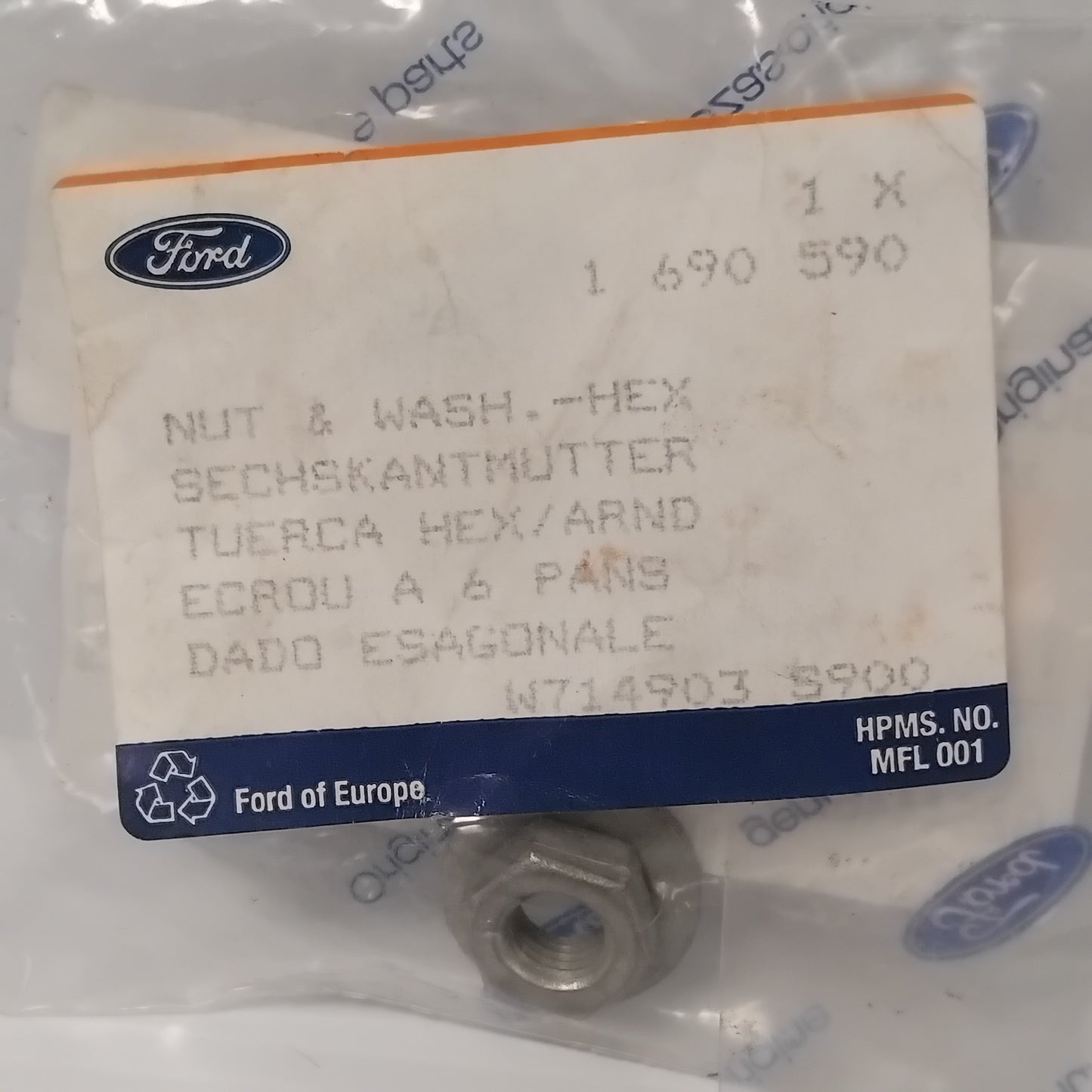 Genuine Ford Nut And Washer Assy - Hex. | 1690590