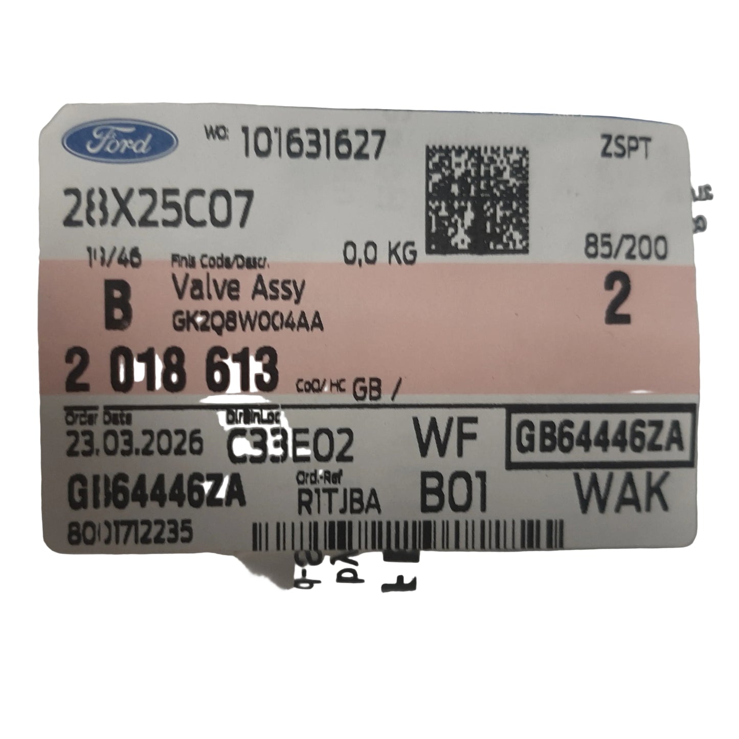 Genuine Ford Valve Assy | 2018613