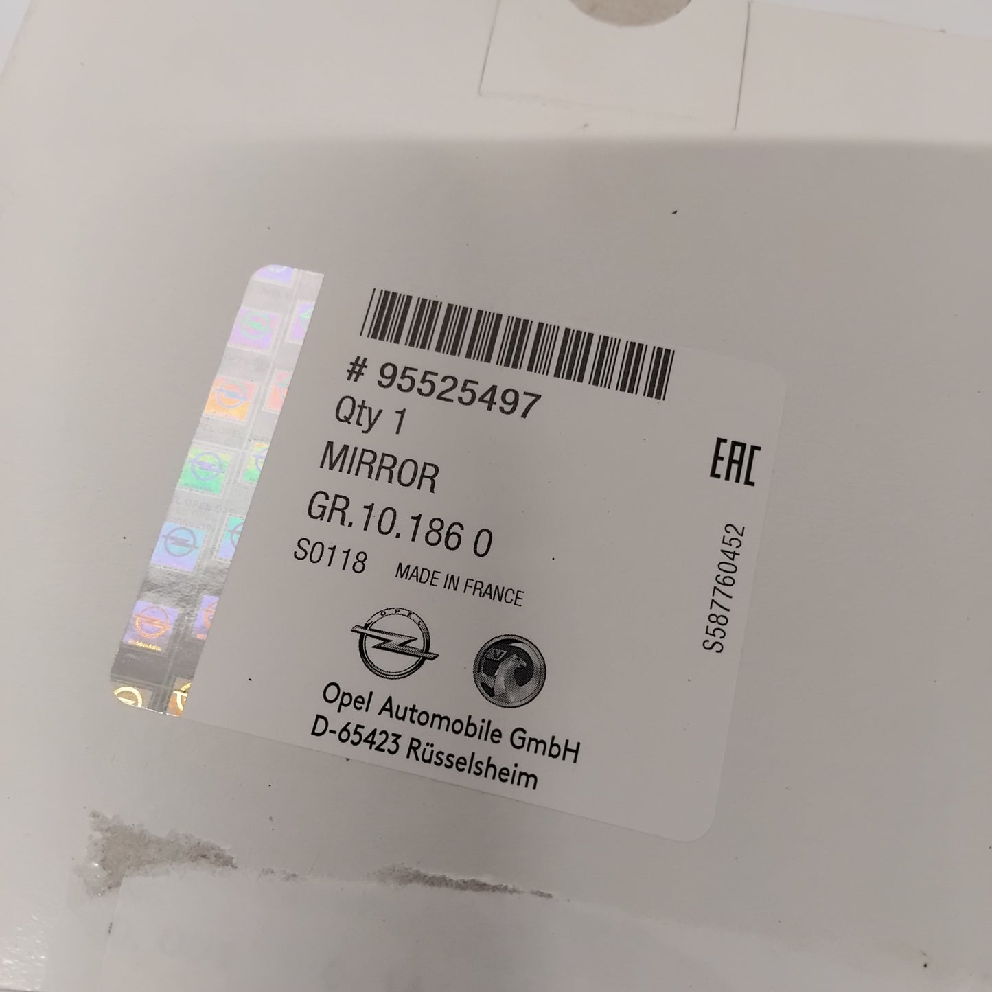 Mirror Glass Right Hand Side - Vauxhall Grandland | 95525497