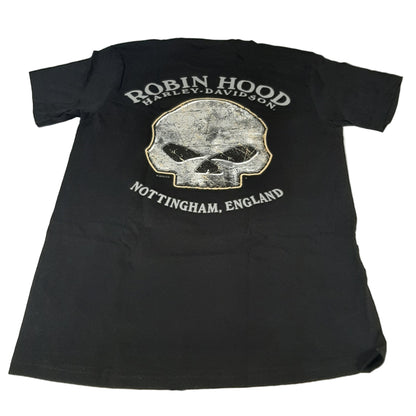 Genuine Harley Davidson S Skull Fire Robin Hood Men's T-shirt - Small | R0023713