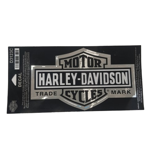 Genuine Harley Davidson Decal Long Bar & Shield Medium Chrome | D3123C