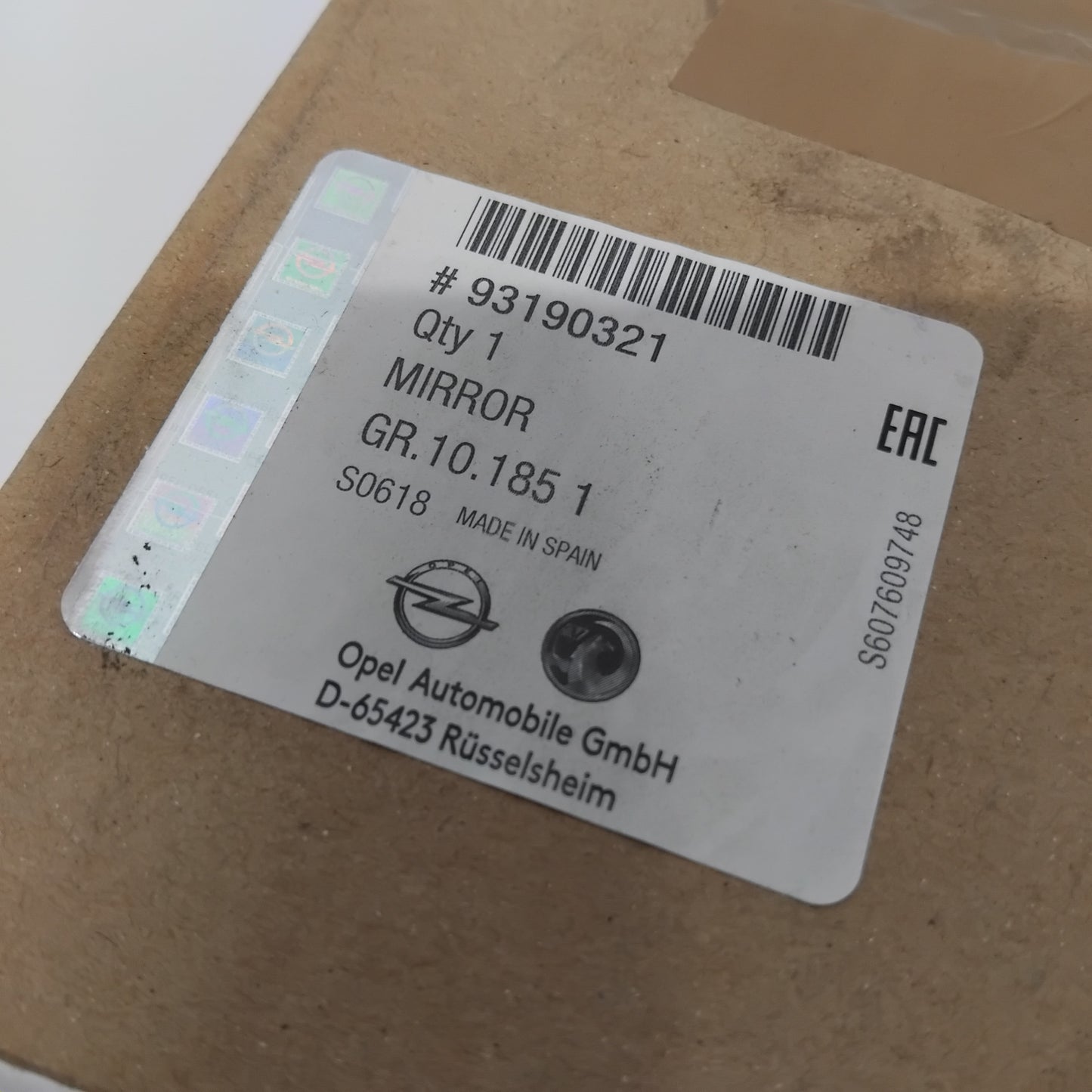 Genuine Rear View Mirror - Vauxhall Corsa D / C / E | 93190321