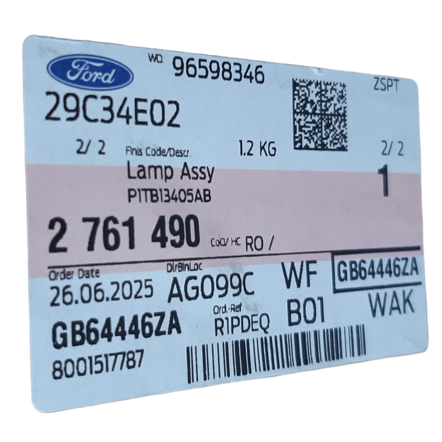 Genuine Ford Lamp Assy | 2761490