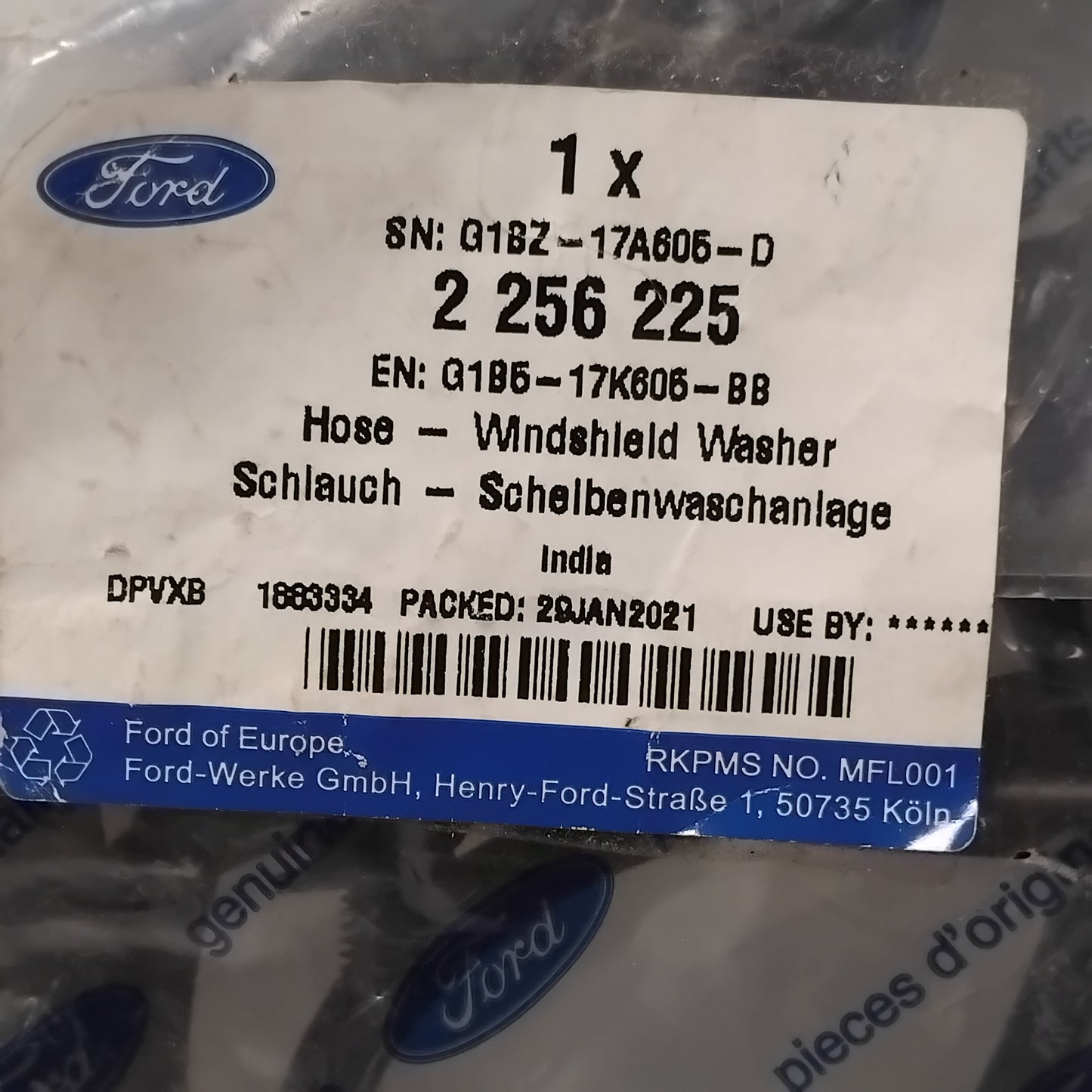Genuine Ford Hose - Windshield Washer | 2256225