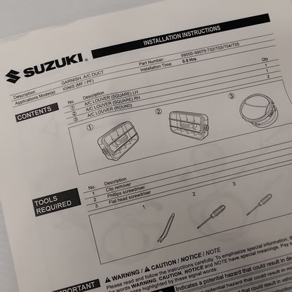 Genuine Dashboard Vent Trims - Titanium - Suzuki Ignis | 99000-99079-T03