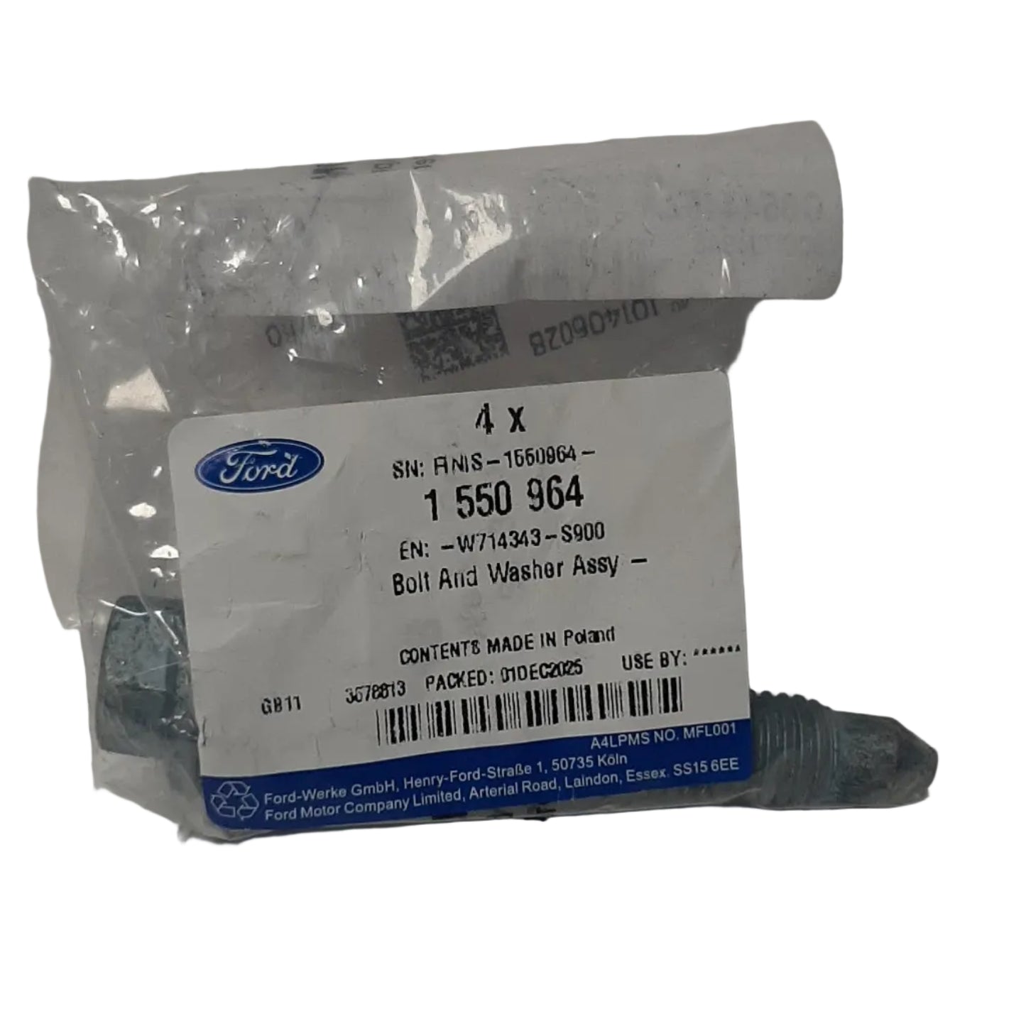 Genuine Ford Bolt And Washer Assy - Hex.Head | 1550964