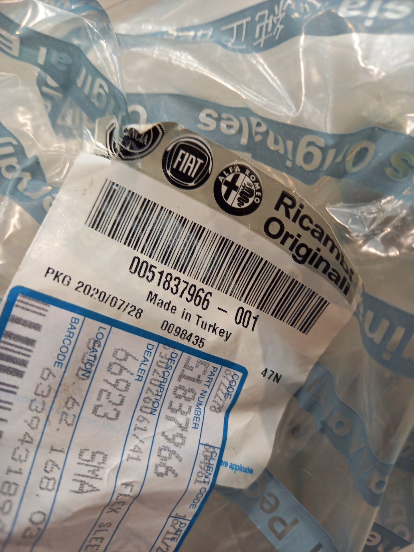 Genuine Fiat Flex Sleeve | 51837966