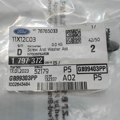 1x Genuine M5X15mm Wheel Arch Screw And Washer - Ford Focus 2018- | 1797372