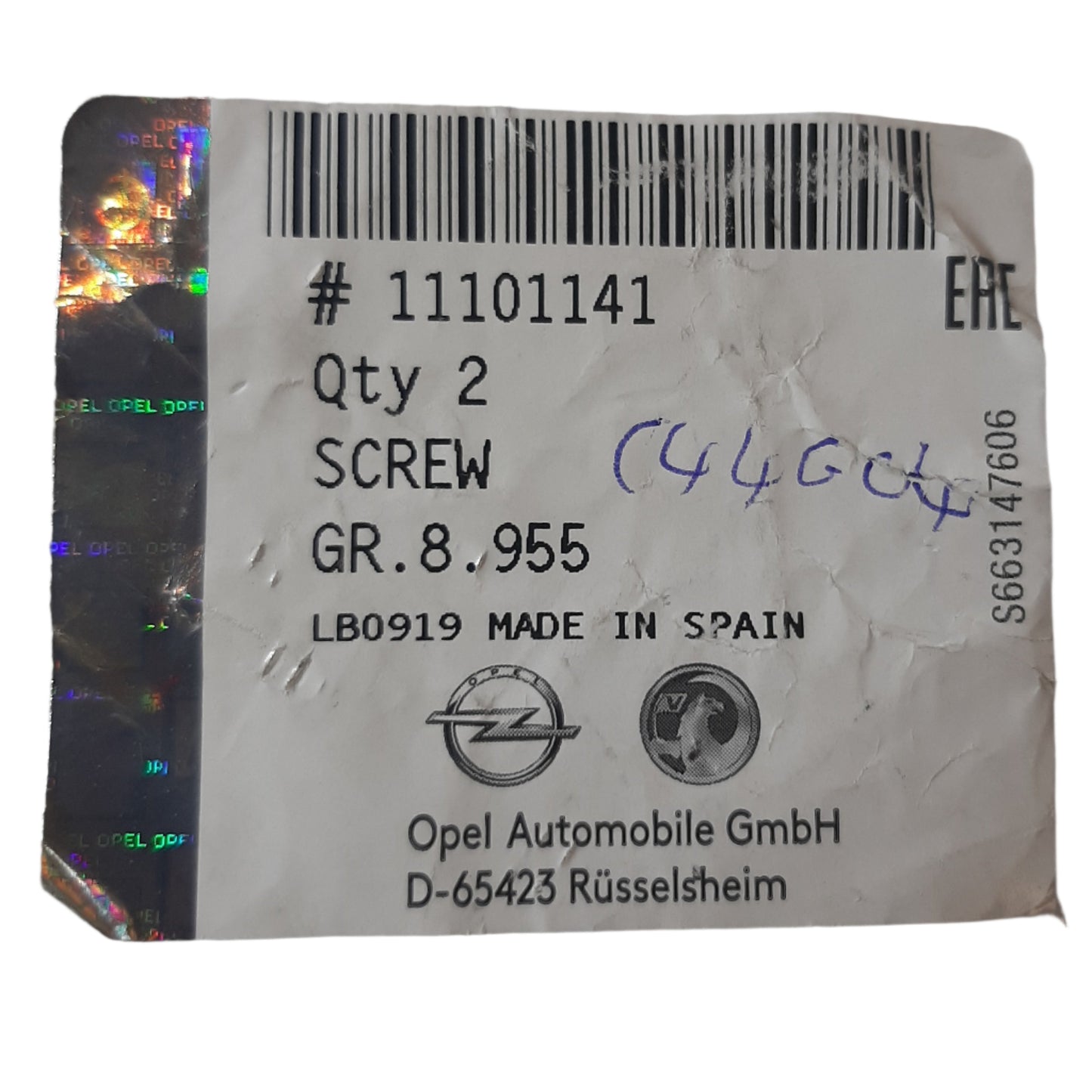 Genuine Vauxhall Screw | 11101141