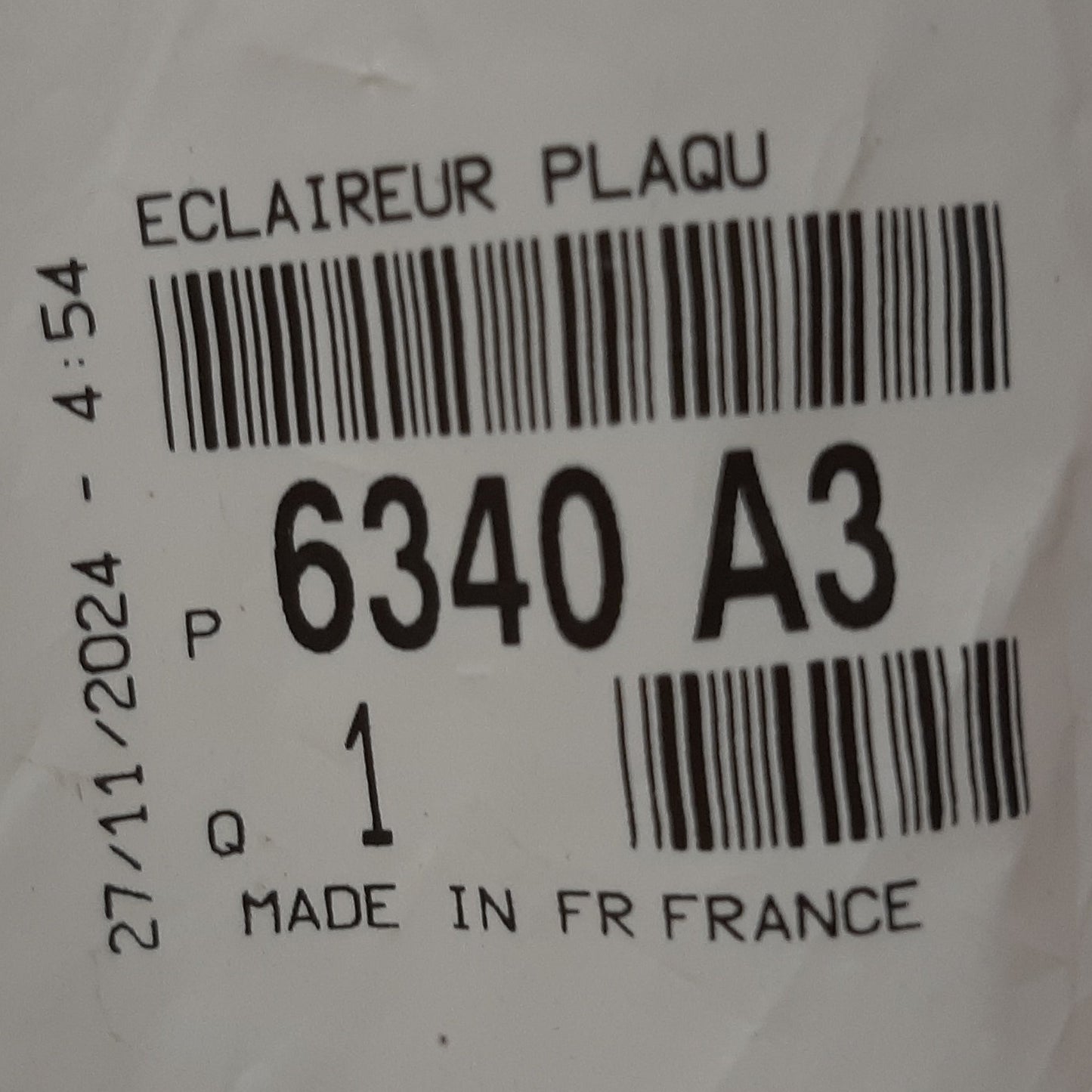 Genuine Peugeot License Plate Lamp | 6340A3