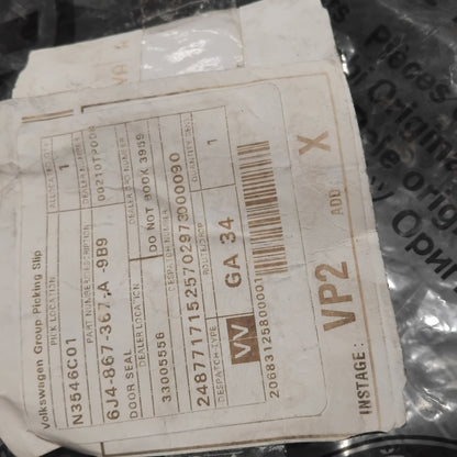 Genuine SEAT Door Seal | 6J4867367A9B9
