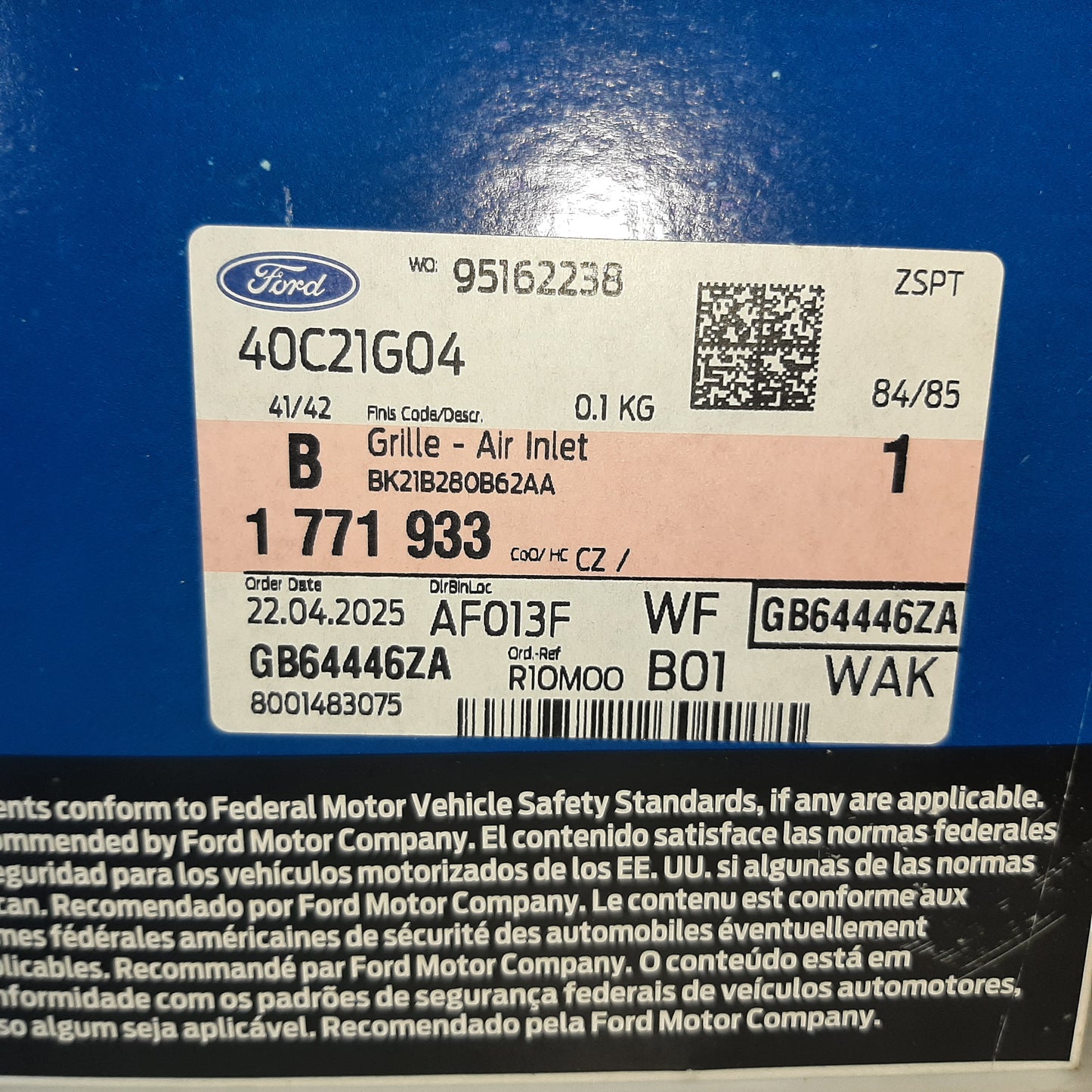Genuine Ford Grille - Air Inlet | 1771933