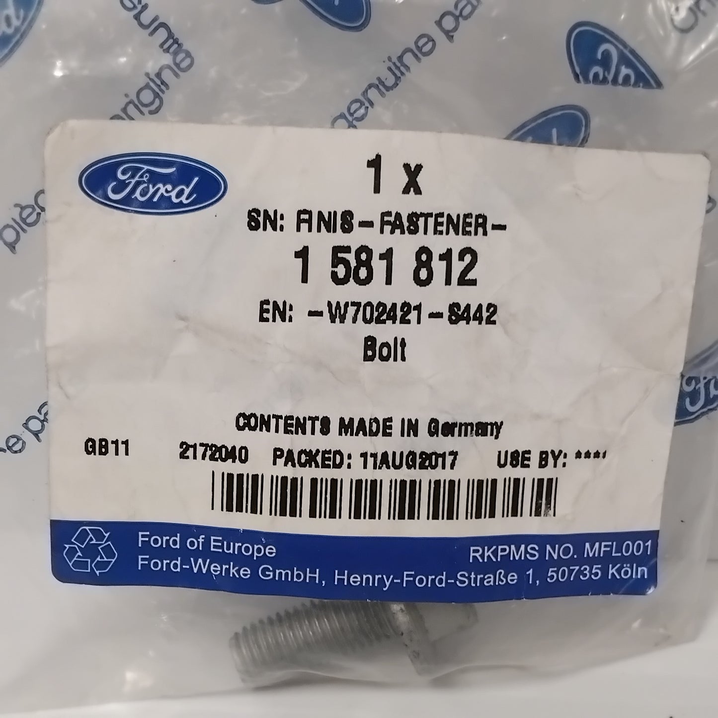 1x Genuine M7x19mm Water Pump Bolt - Ford Focus 2003-2015 | 1581812
