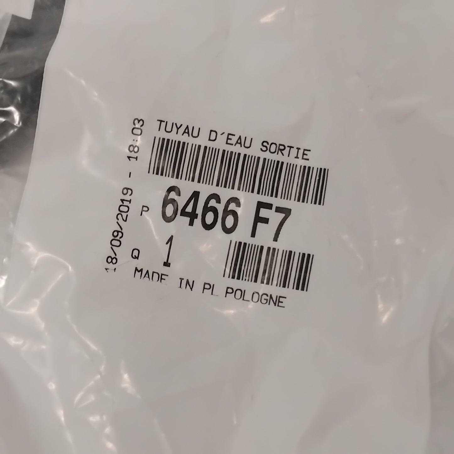 Genuine Radiator Hose - Peugeot 307 / 308 / Partner 1.4 | 6466F7