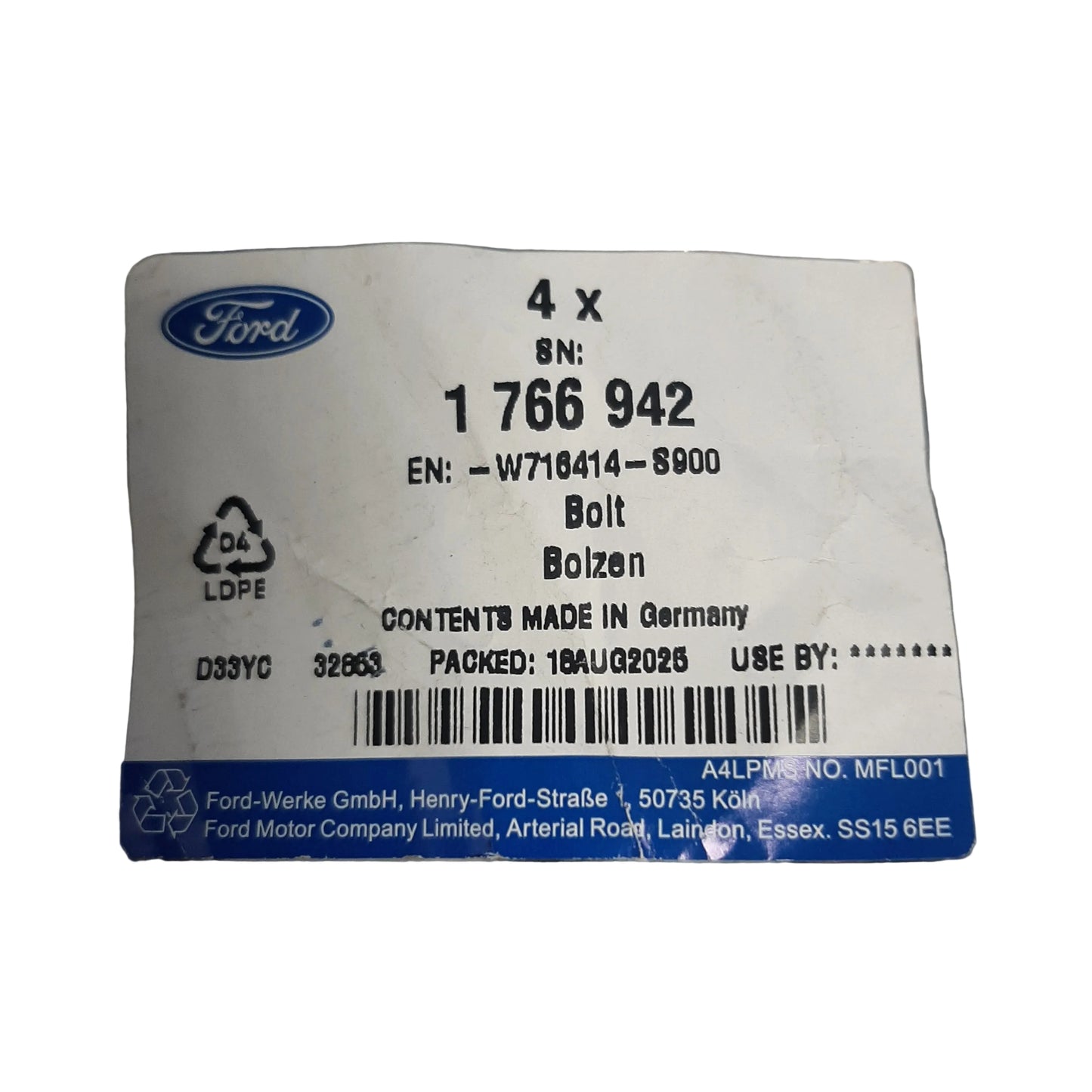 Genuine Ford Bolt | 1766942