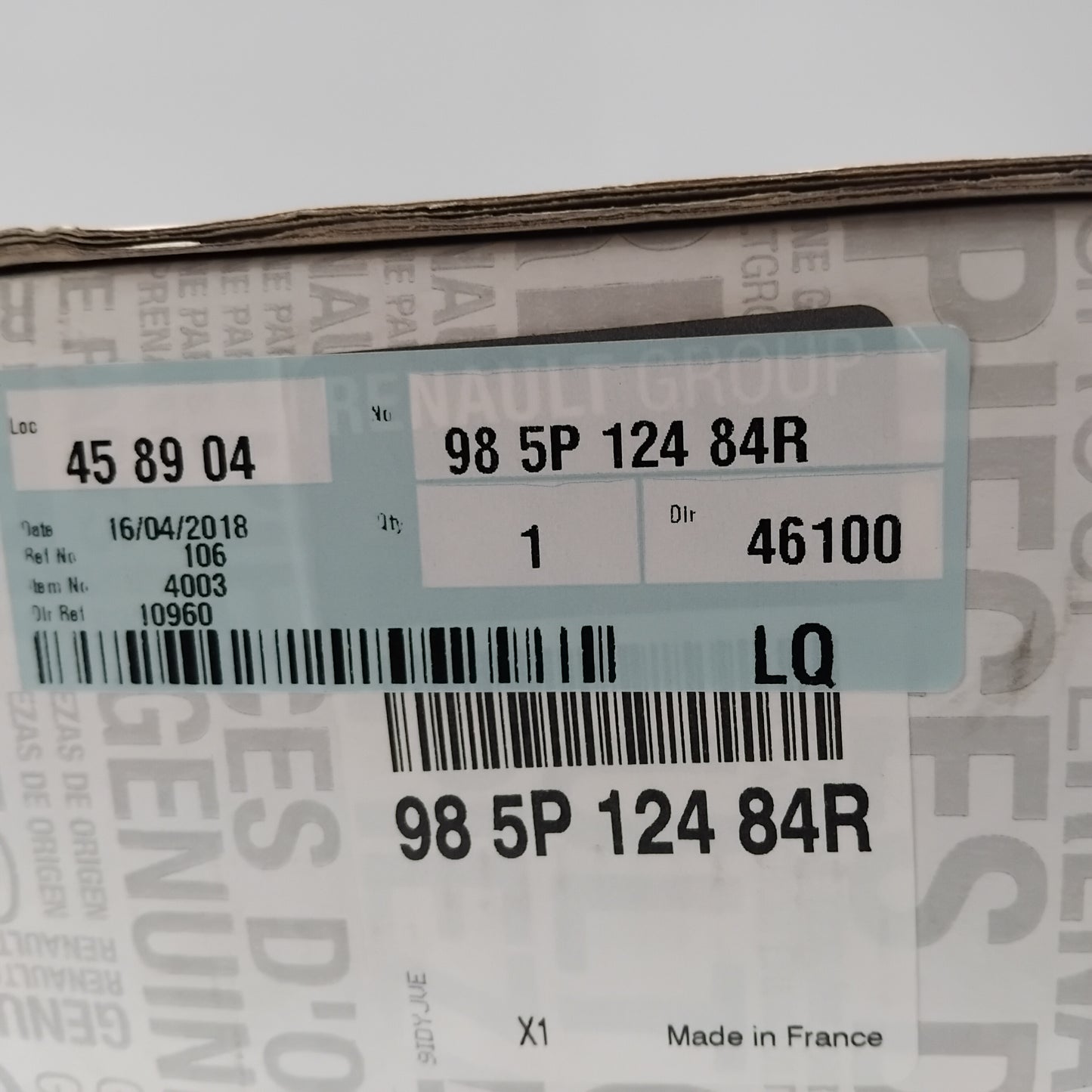 Genuine Renault Airbag-1St & 2Nd | 98 5P 124 84R