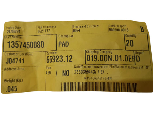 Genuine Fiat Pad | 1357450080
