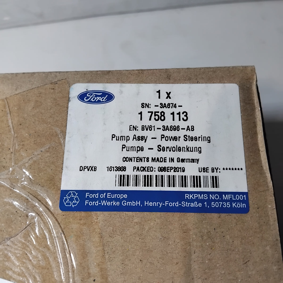 Genuine Ford Pump Assy - Power Steering | 1758113