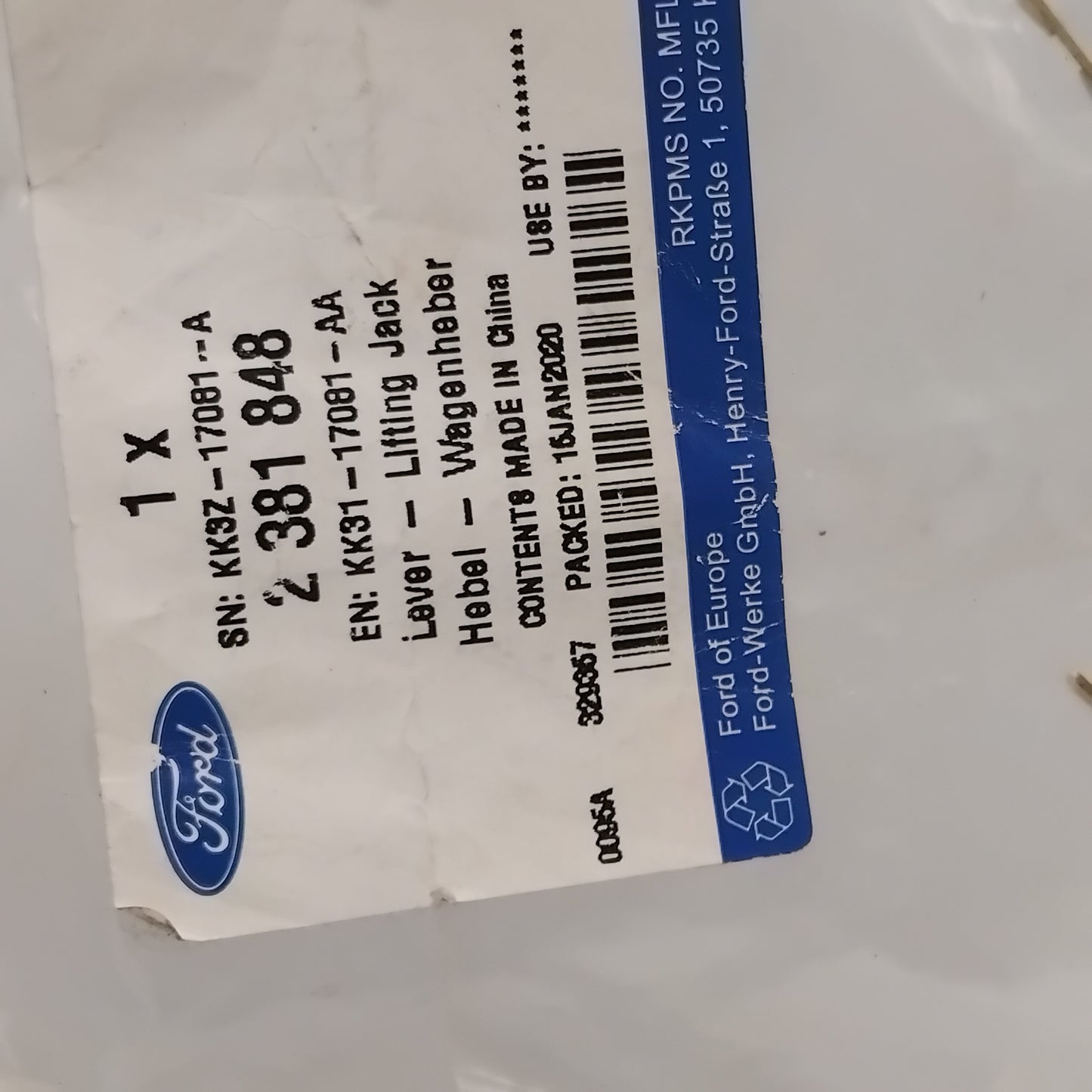 Genuine Lifting Jack Lever - Ford Transit 2014- | 2381848