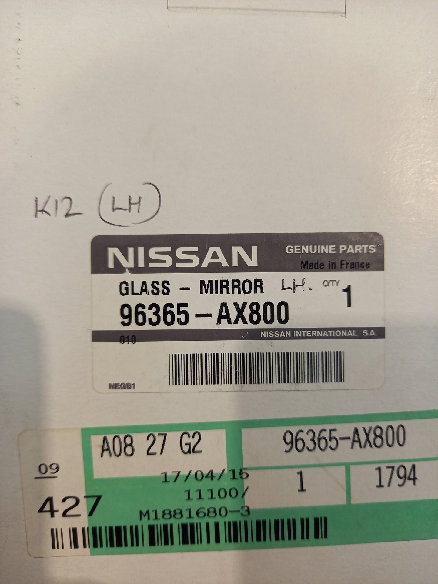 Genuine Nissan Glass-Mirror | 96365AX800