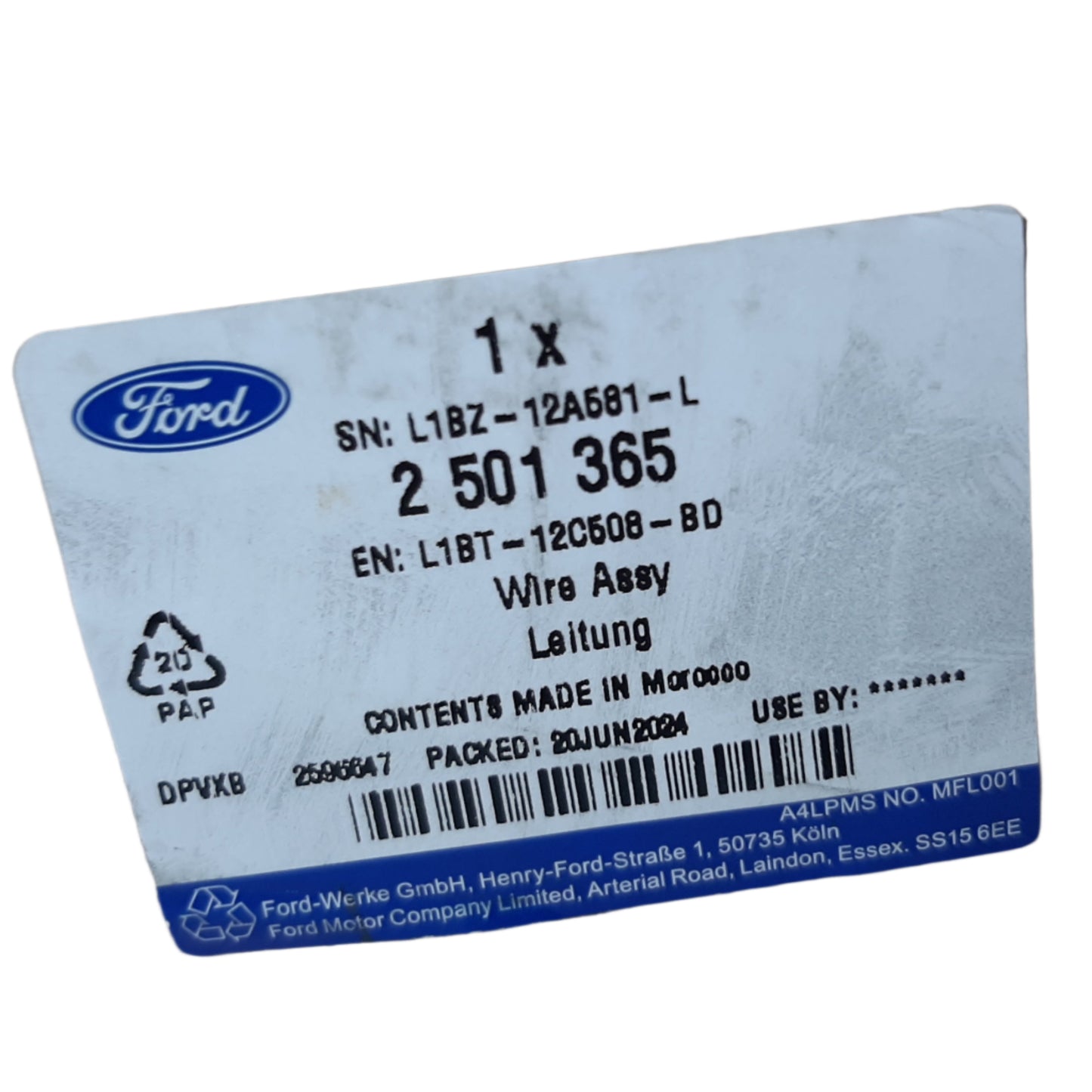 Genuine Ford Wire Assy | 2501365