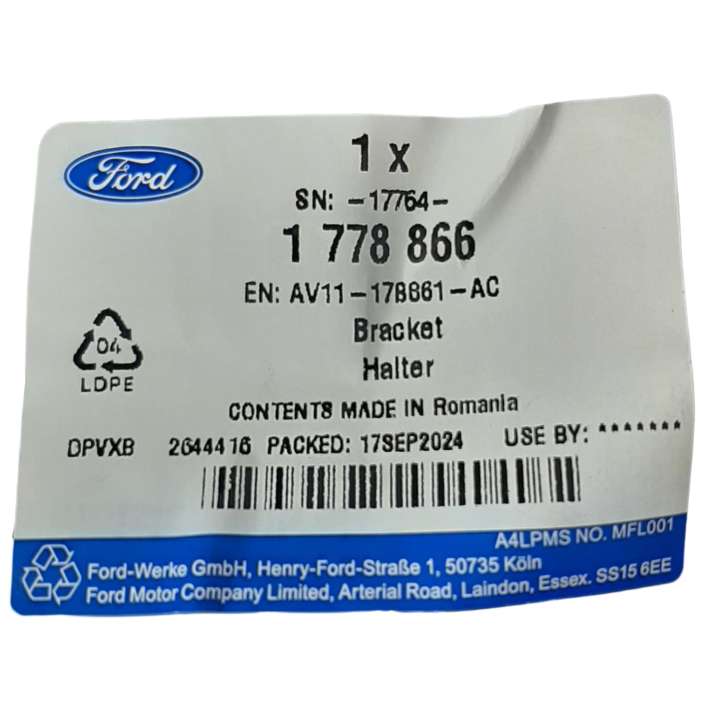 Genuine Ford Bracket | 1778866