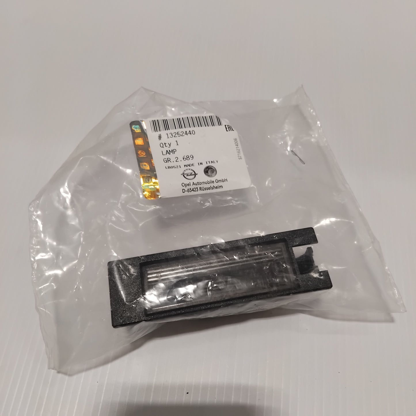 Genuine Vauxhall License Plate Lamp | 13252440