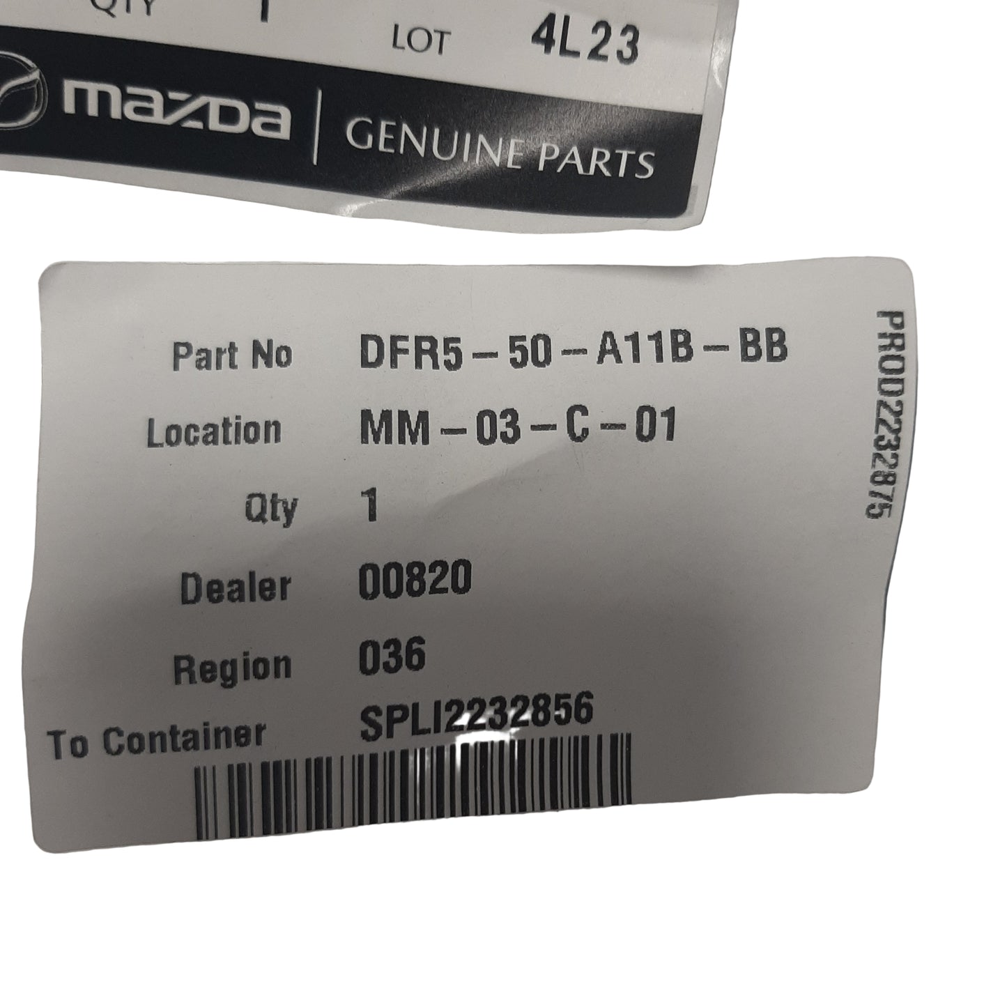 Genuine Mazda Cover, Towing Hook | DFR550A11BBB