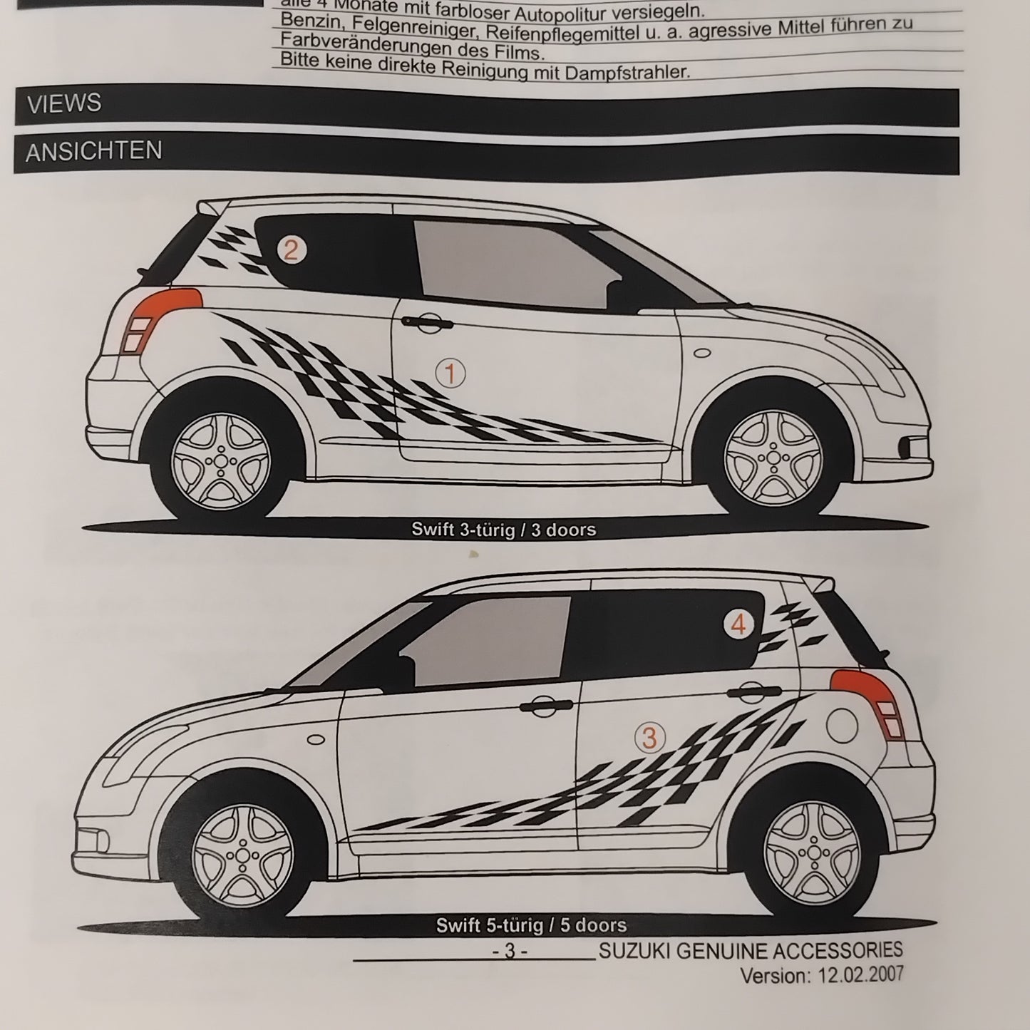 Genuine Suzuki Chequered Flag Decal S | 990E0-62J96-001