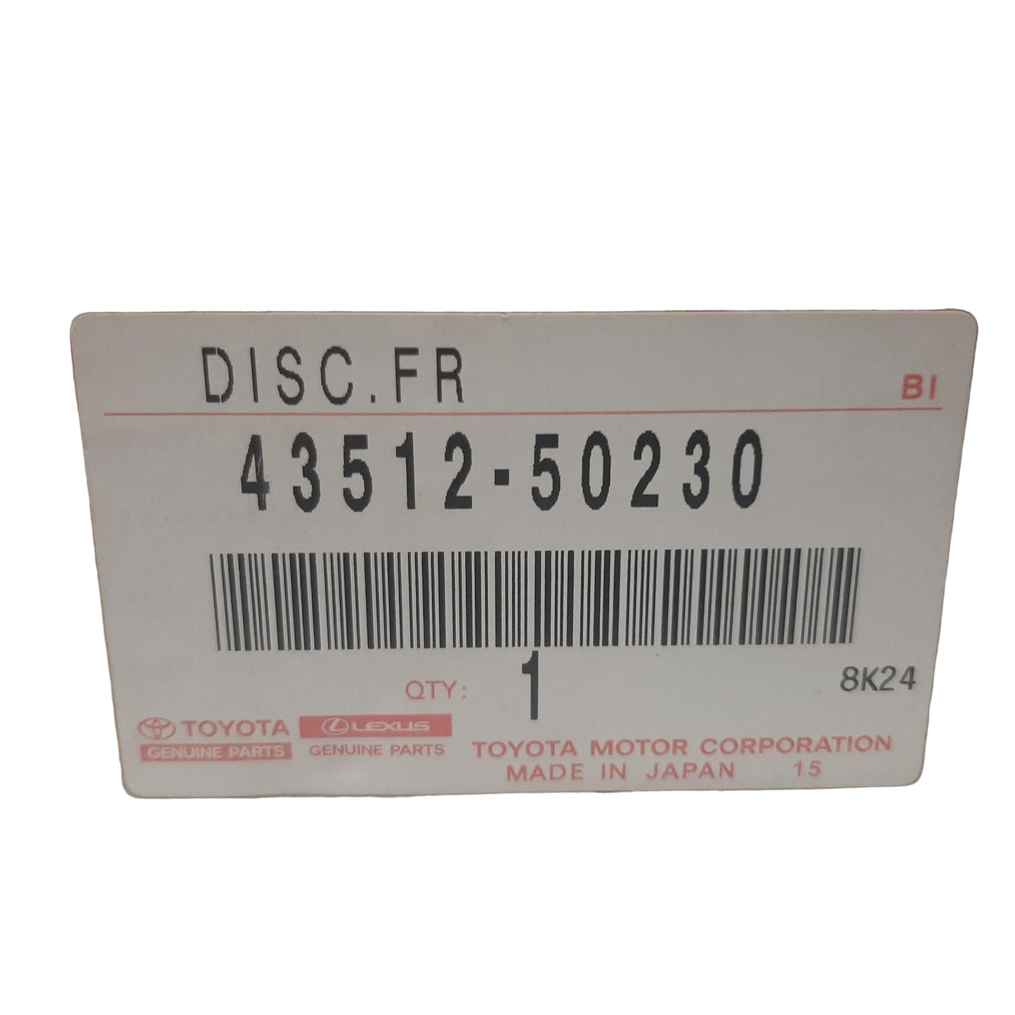 Genuine Toyota Disc - Front | 43512-50230