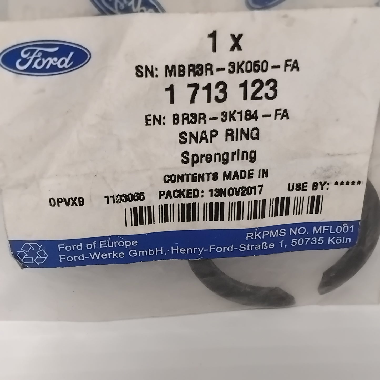 Genuine Input Shaft Snap Ring - Ford Ranger 2011-Onwards 6-Speed  | 1713123