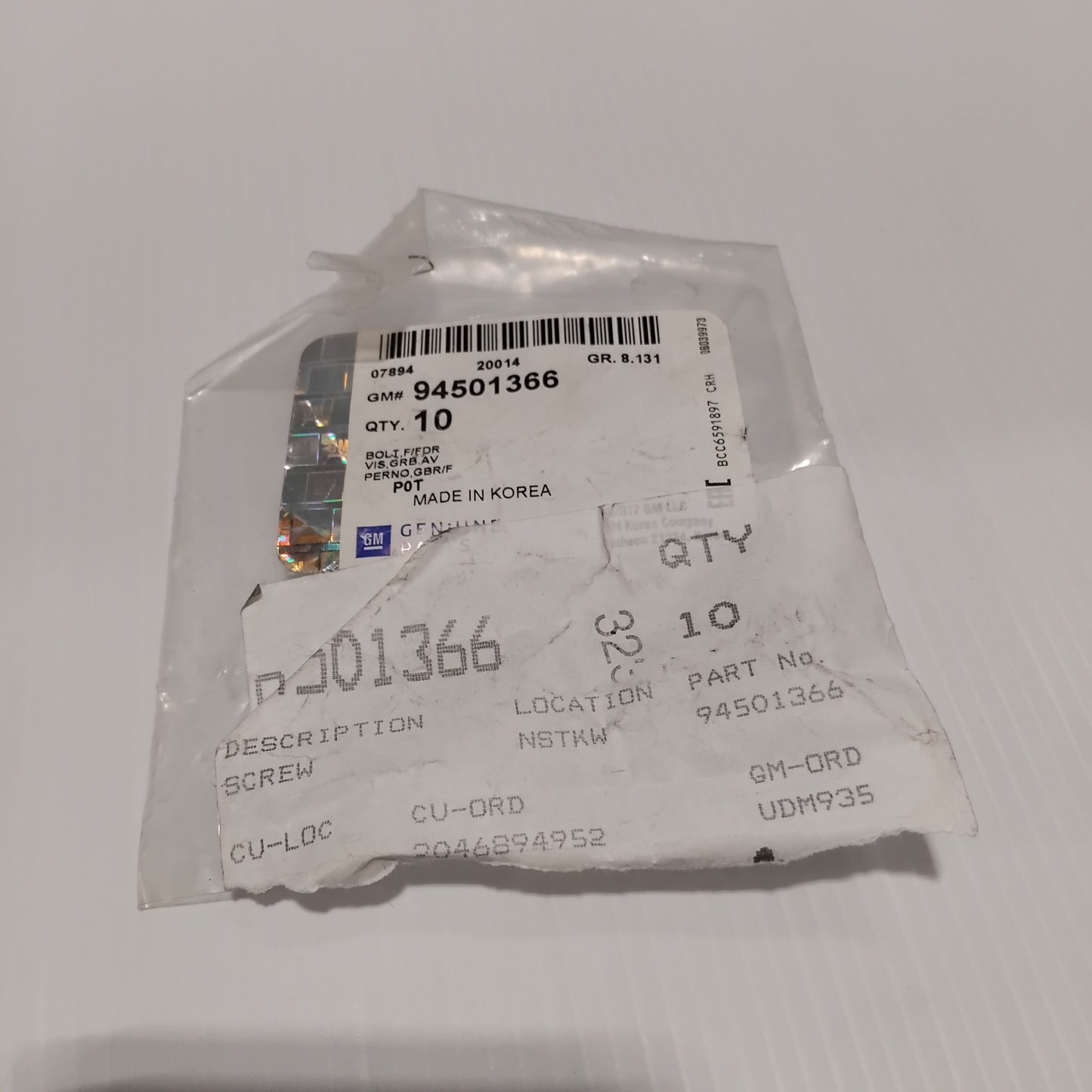 Genuine Vauxhall Self-Tap Screws | 94501366