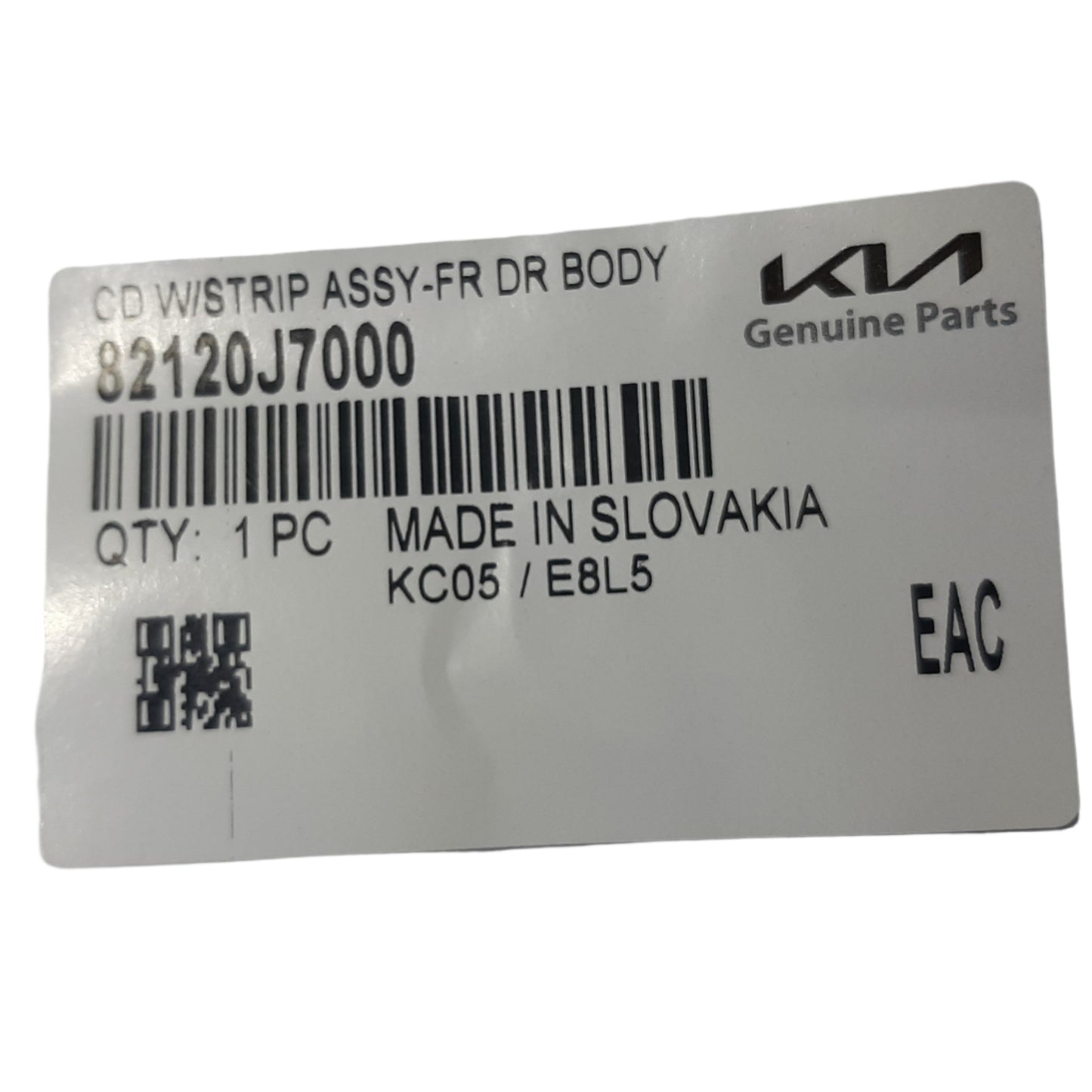 Genuine Kia Weather Strip-Front Door Body S | 82120J7000