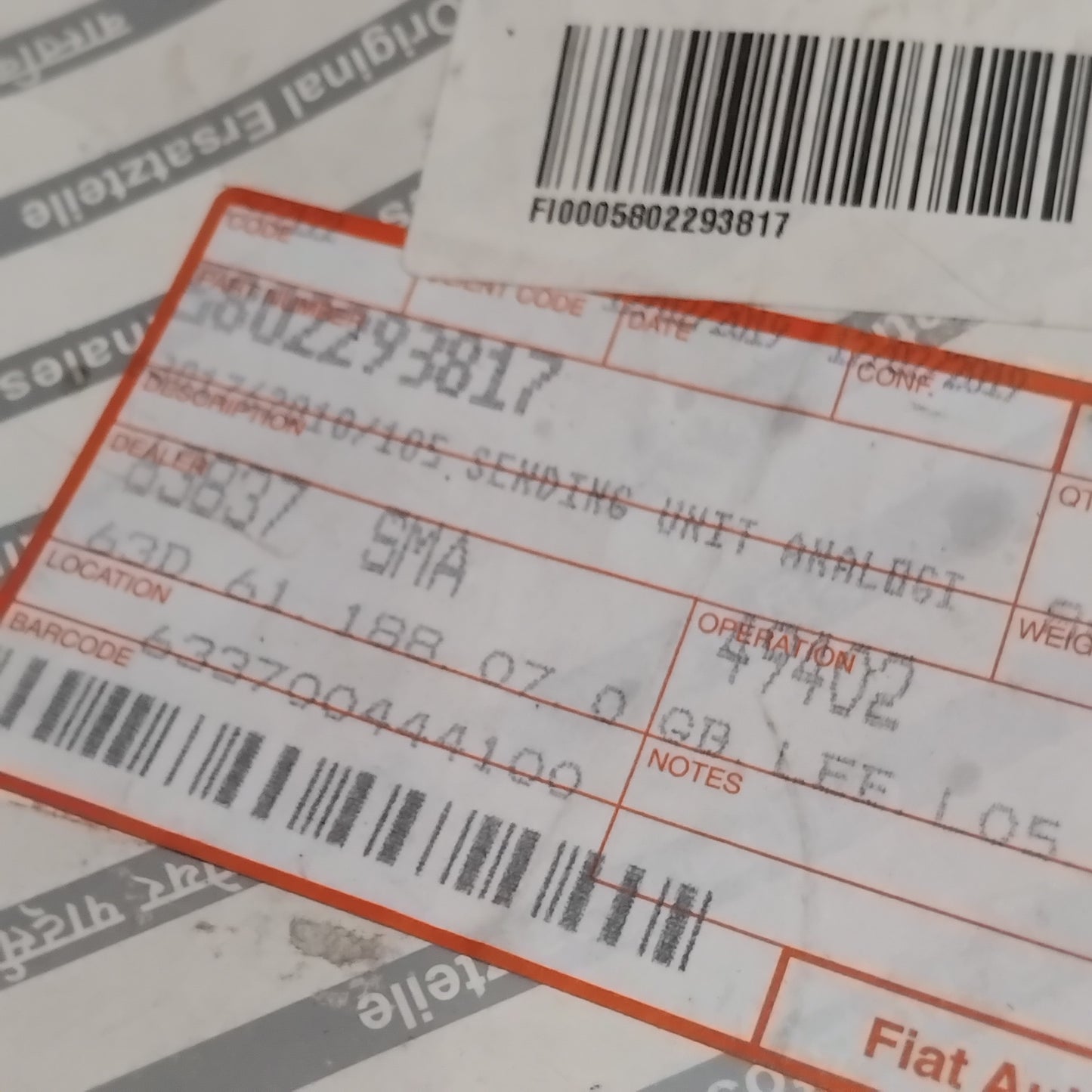 Genuine Fiat Sending Unit | 5802293817