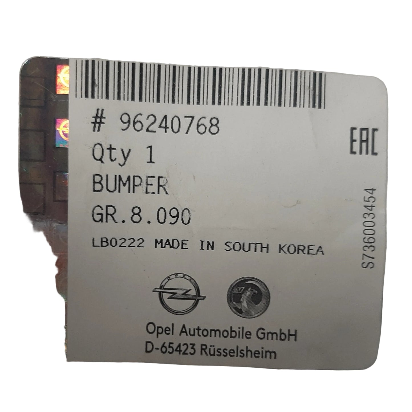 Genuine Peugeot O:Bonnet Stop | 96240768