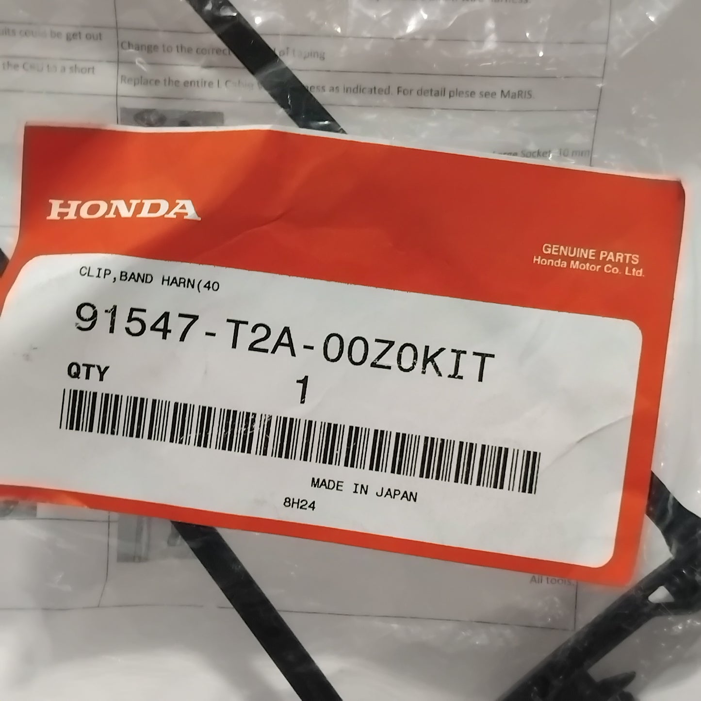 Genuine Honda Clip,Band Harn(40 | 91547T2A00Z0KIT