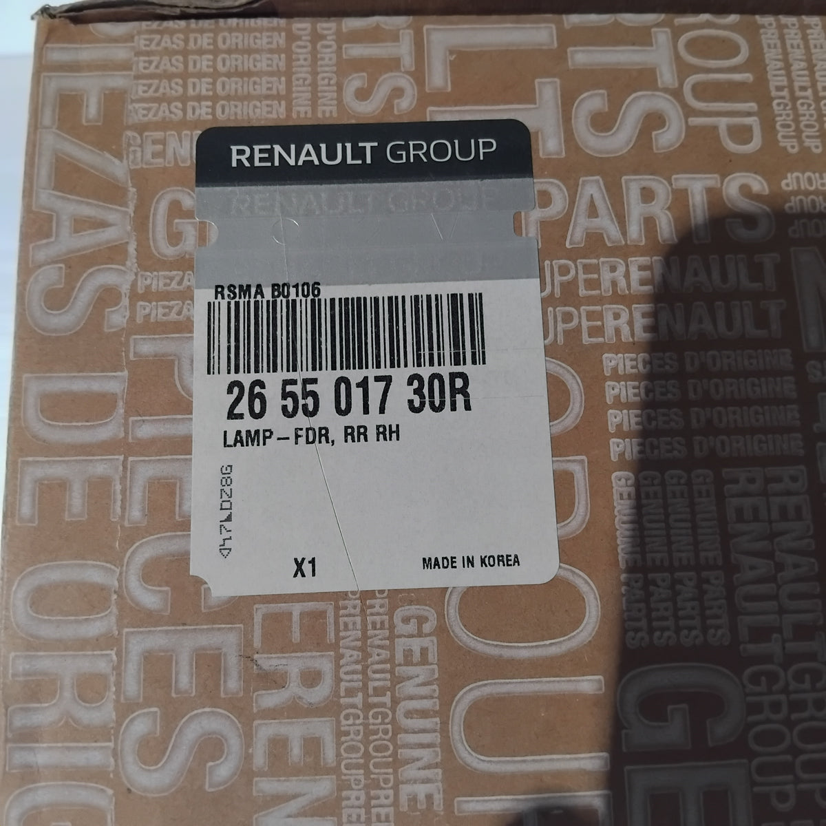 Genuine Renault Lamp-Fdr  Rr Rh | 26 55 017 30R