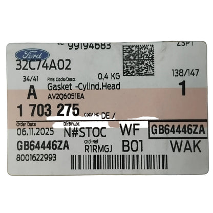 Genuine Ford Gasket - Cylinder Head | 1703275