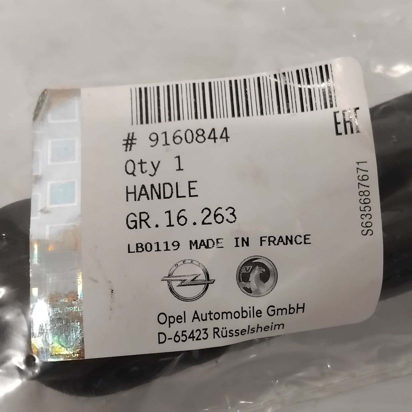 Window Front Door Window Handle - Vauxhall Movano A / Vivaro A | 9160844