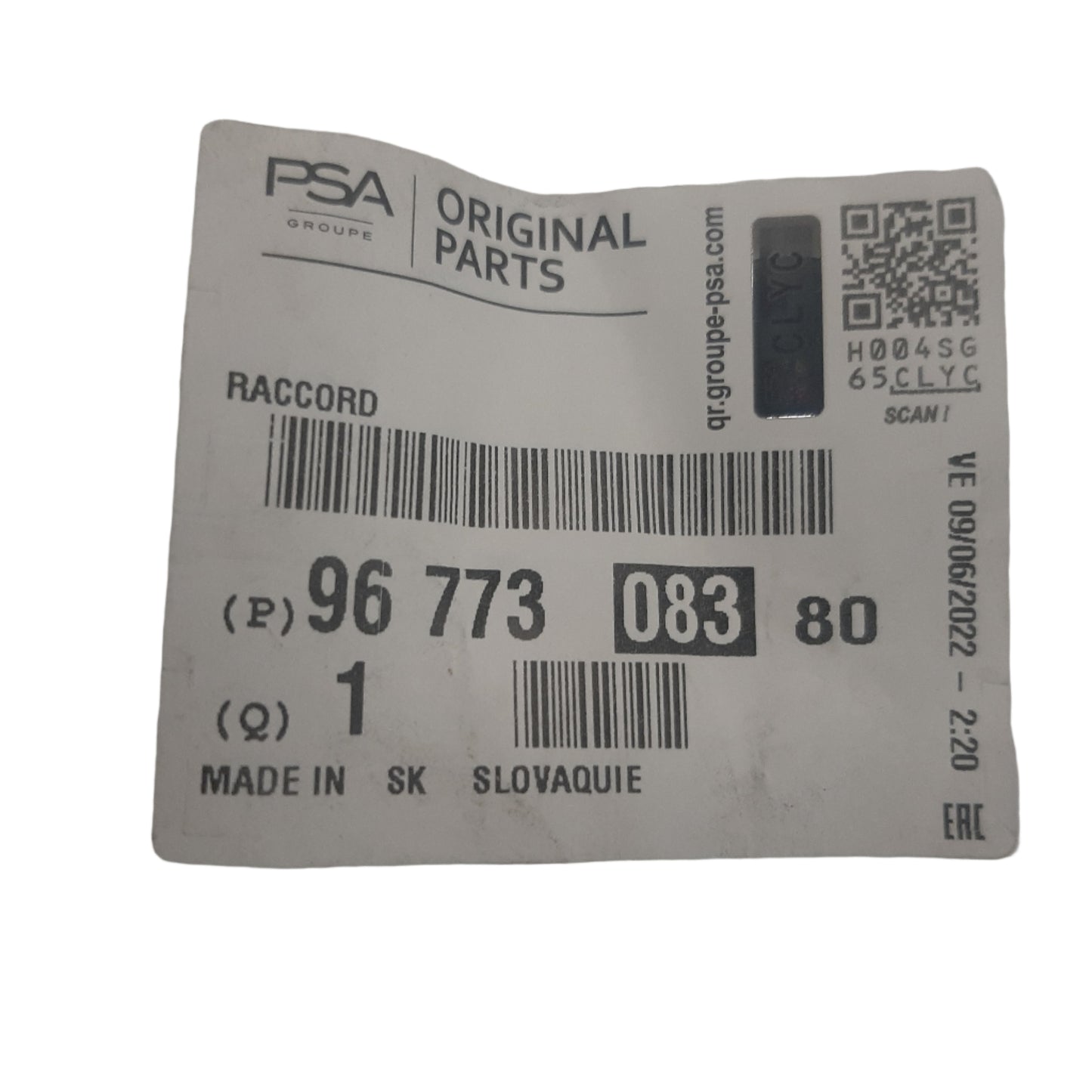 Genuine Peugeot Brake Vac Hose | 9677308380