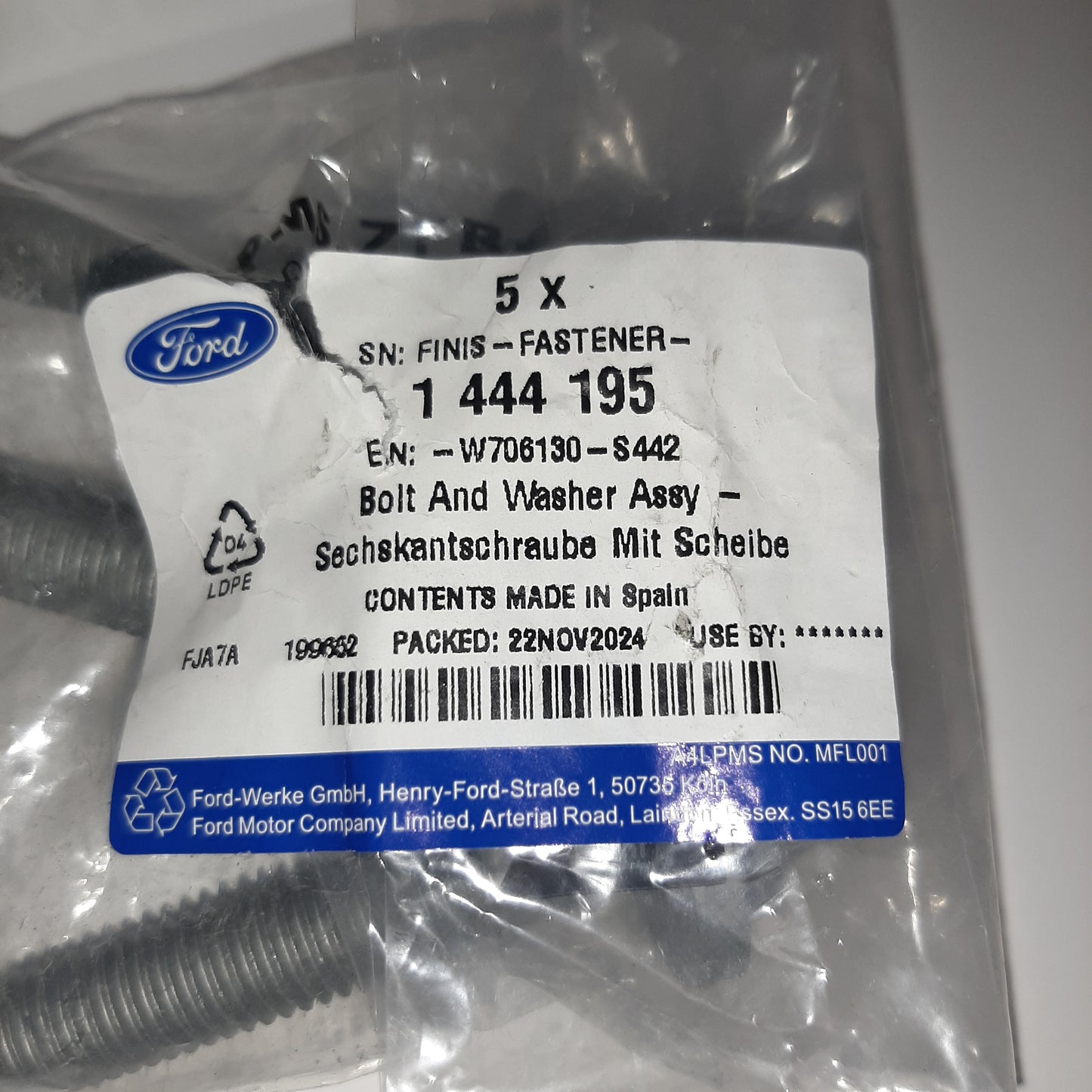 Genuine Ford Bolt And Washer Assy - Hex.Head | 1444195