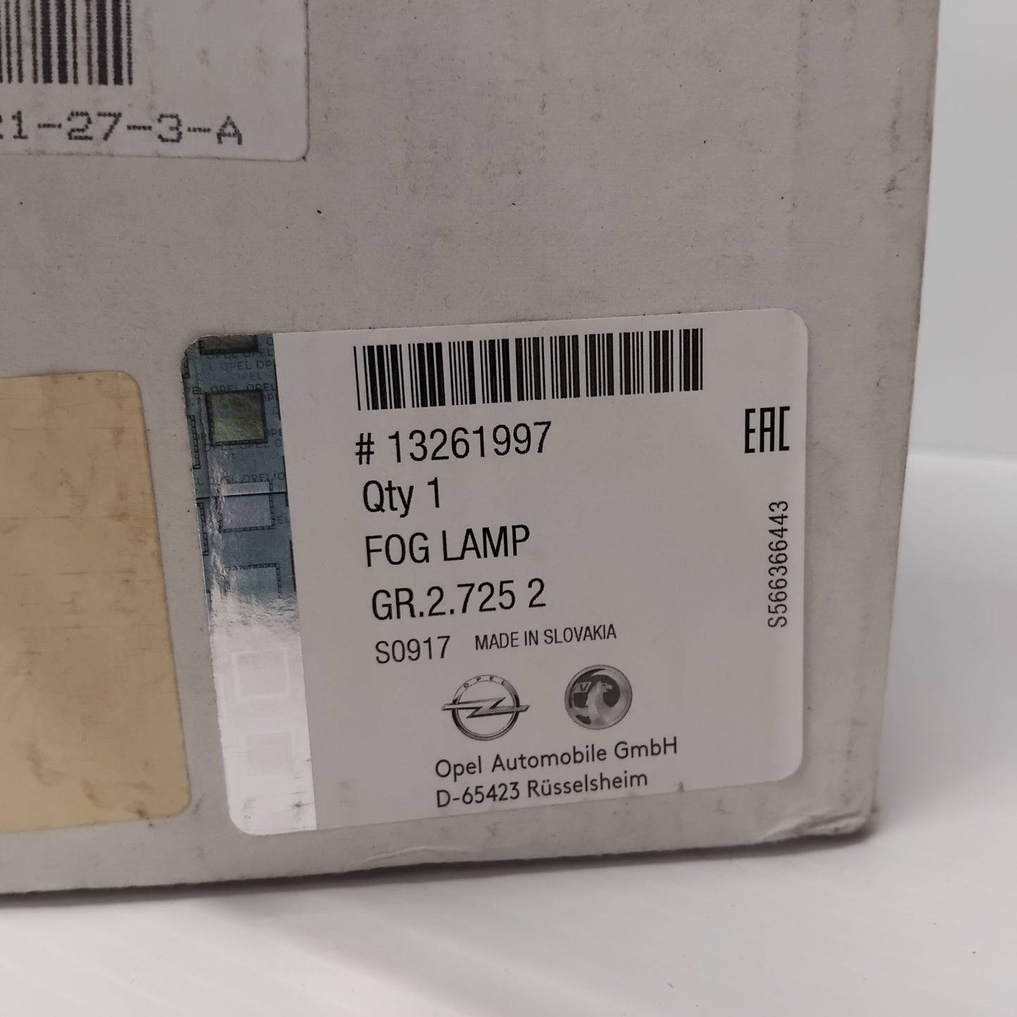 Genuine Front Left Fog Lamp - Vauxhall Astra H / Zafira B | 13261997