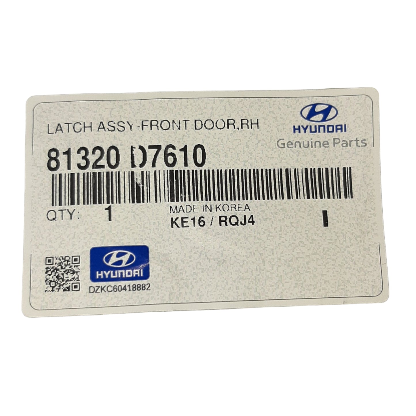 Genuine Hyundai Latch Assy-Front Door | 81320D7610
