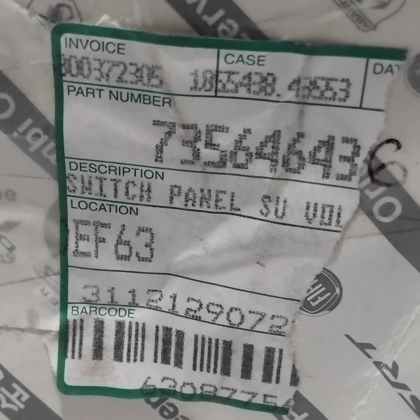 Genuine Fiat Switch Panel | 735646436